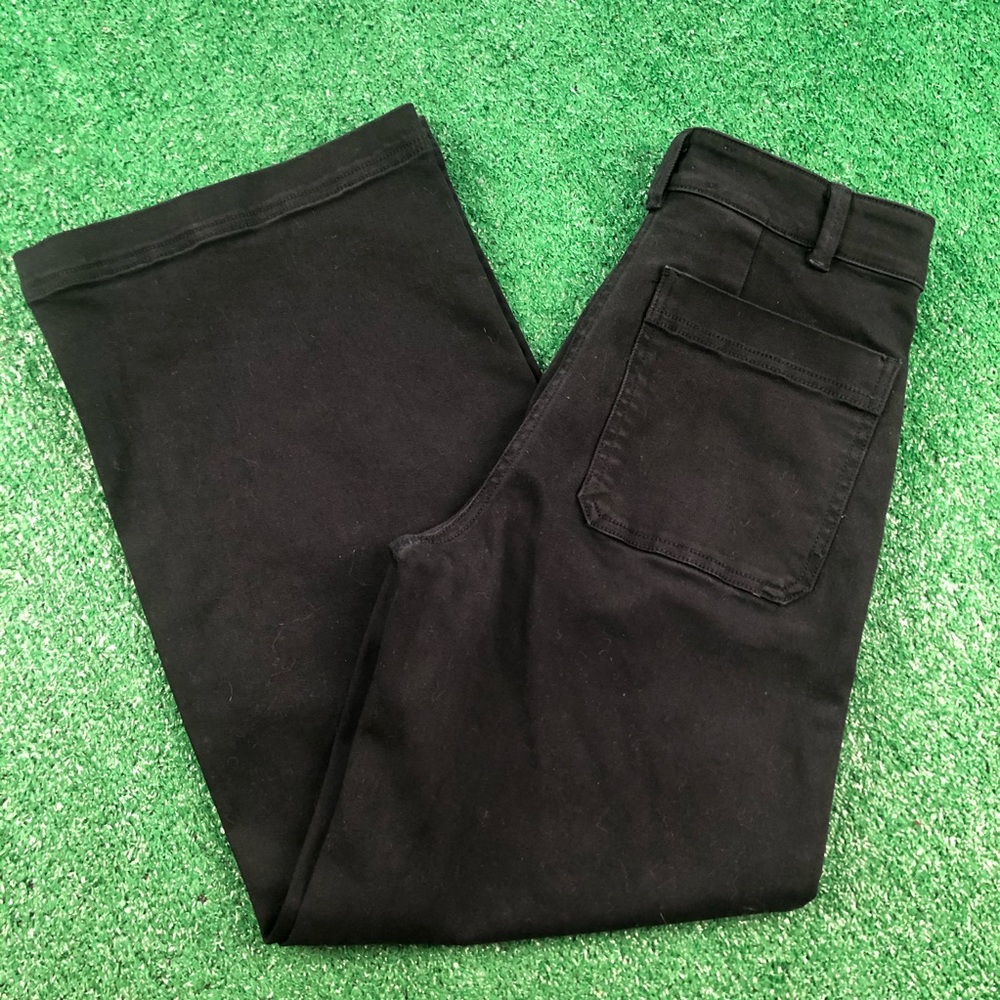 Everlane Wide Leg Crop Pants Hi Rise Black Size 00